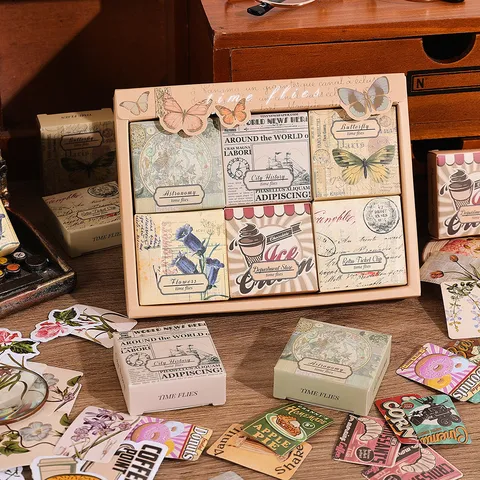 Σετ Αυτοκόλλητων Scrapbook σε Κουτί Washi Διακοσμητικά Αυτοκόλλητα Για DIY Ημερολόγιο Σημειωματάριο Είδη Χειροτεχνίας