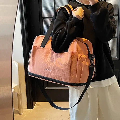 Large Capacity Travel Duffel Bag Waterproof Oxford Cloth Business Luggage Bag With Shoe Compartment And Dry Wet Separation