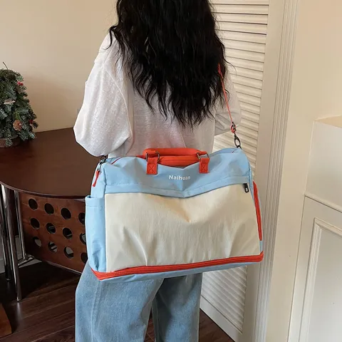 Grand Sac de Voyage Grande Capacité Imperméable en Tissu Oxford Sac de Sport Extensible Weekender Duffel Bag Avec Séparation Humide Sec Compartiment Chaussures