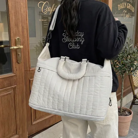 Grand Sac de Voyage Étanche en Nylon Weekender Duffel Bag Avec Séparation Sec Humide Sac de Bagages Extensible pour Femmes