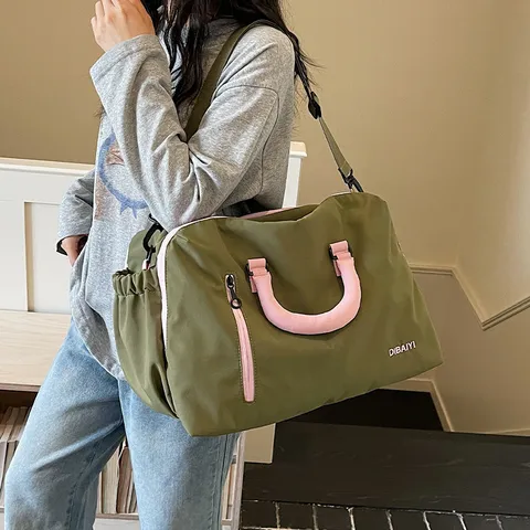 Large Capacity Travel Duffel Bag Waterproof Oxford Cloth Weekender Bag With Wet Dry Pocket And Shoe Compartment