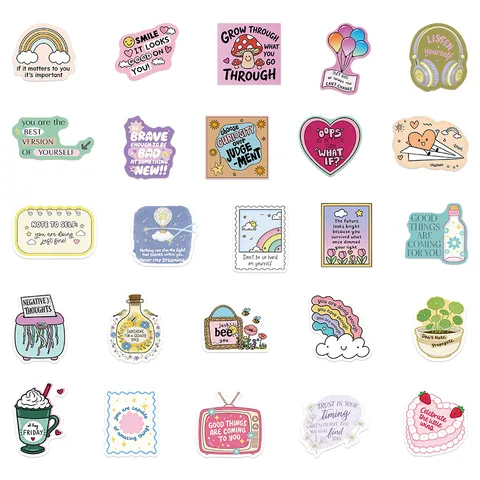 Autocollants d'Affirmation Positive Imperméables Autocollants de Citations de Motivation Autocollants DIY Pour Journal Coque de Téléphone Bouteille d'Eau