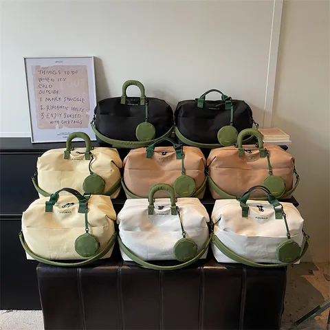 Casual Travel Duffel Bag Waterproof Sports Fitness Bag Unisex Large Capacity Luggage Storage Bag With Small Pouch