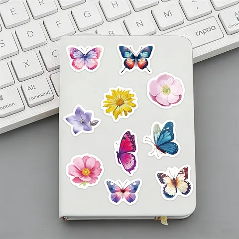 Butterfly Flower Roll Stickers Decorative Roll For DIY Hand Ledger Scrapbook Phone Case Laptop Journal
