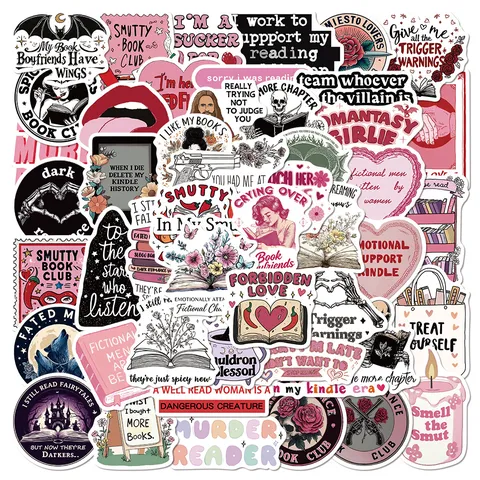 Reading Theme Waterproof Stickers Cute Bookish Literary Laptop Water Bottle Phone Case Decals Stationery