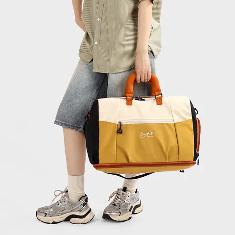 Large Capacity Short Trip Travel Duffel Bag Expandable Waterproof Fitness Gym Luggage Handbag For Women