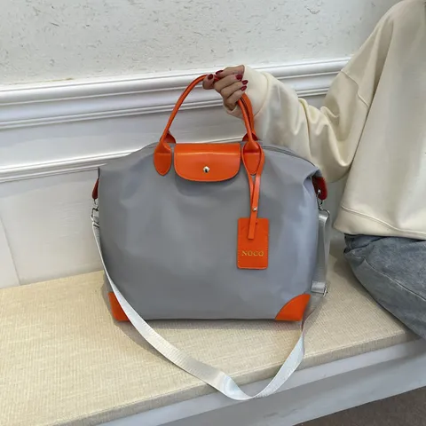 Grand Capacité Voyage Sac De Voyage Imperméable Tissu Oxford Décontracté Bandoulière Épaule Bagage Avec Housse De Chariot
