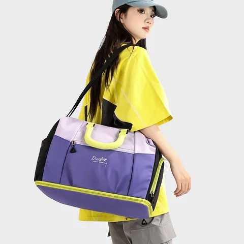 Large Capacity Short Trip Travel Duffel Bag Expandable Waterproof Fitness Gym Luggage Handbag For Women