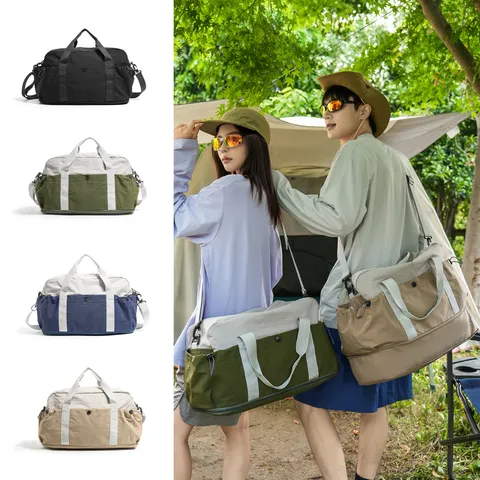Large Capacity Travel Bag Waterproof Nylon Expandable Sports Luggage Bag Lightweight Wet And Dry Separation Duffel Bag