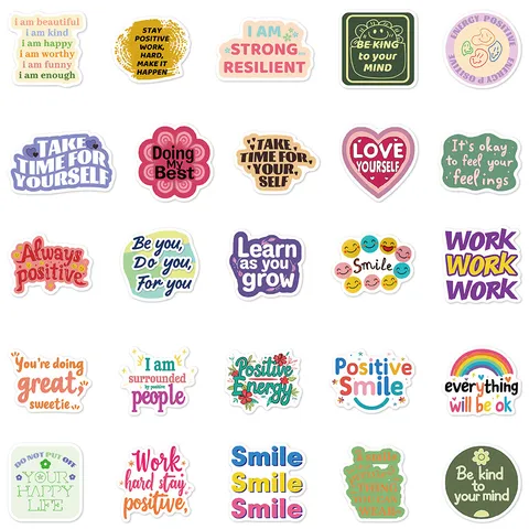 Positive Affirmation Waterproof Stickers Aesthetic Inspirational Slogans Decals For Luggage Guitar Laptop Decor