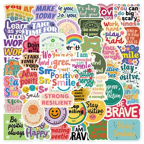 Positive Affirmation Waterproof Stickers Aesthetic Inspirational Slogans Decals For Luggage Guitar Laptop Decor