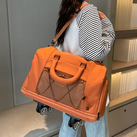 Large Capacity Travel Duffel Bag Lightweight Waterproof Dry Wet Separation Weekender Bag With Shoe Compartment