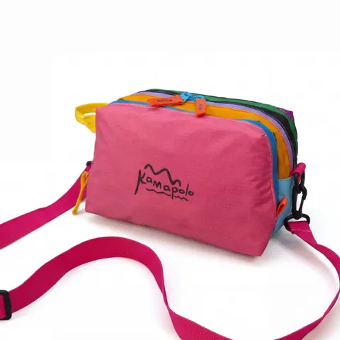 Trousse de Maquillage de Voyage en Nylon Couleur Dopamine pour Femmes Hommes Portable Rangement avec Fermeture Éclair Multicouche