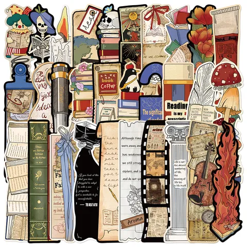 Vintage Retro Reading Shaped Paper Bookmarks Set Student Literary Page Markers Decorative Cards Gift Stationery