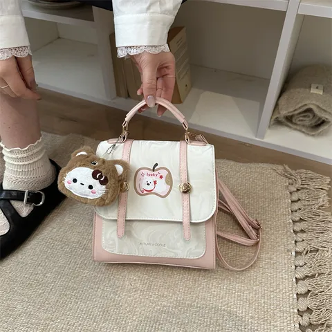 Zaino Mini Carino da Donna Motivo Marmo Rosa in Pelle PU Borsa a Tracolla per Ragazze Moda Piccola Borsa a Spalla Versatile
