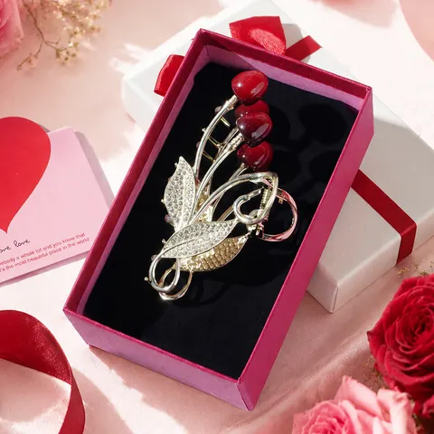 Pince à Cheveux Papillon en Métal de Luxe Coréenne Avec Strass Perle Coffret Cadeau Accessoires de Cheveux Mode pour Femmes
