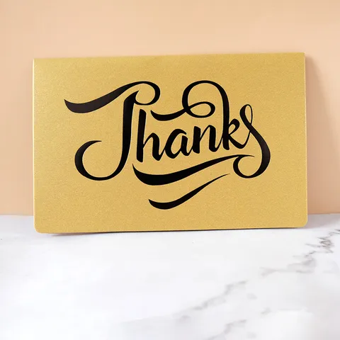 Retro Bronzing Thank You Greeting Cards With Envelopes For Father's Day Valentine's Day Pearlescent Paper Gift Message Cards