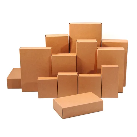 Scatola da Regalo a Cassetto in Carta Kraft Minimalista Moderna Rettangolare Marrone In Cartone per Matrimonio Festa Natale