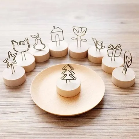 Porte Clip Memo En Bois Vintage Zakka Support Photo De Rangement Pour Bureau Decoration De Bureau