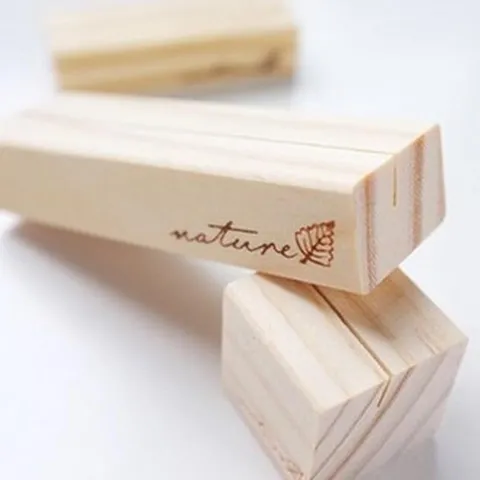 Portanotas de Madera Vintage Soporte de Mensajes de Escritorio Rectangular Cuadrado Base para Fotos Decoración de Mesa Regalo