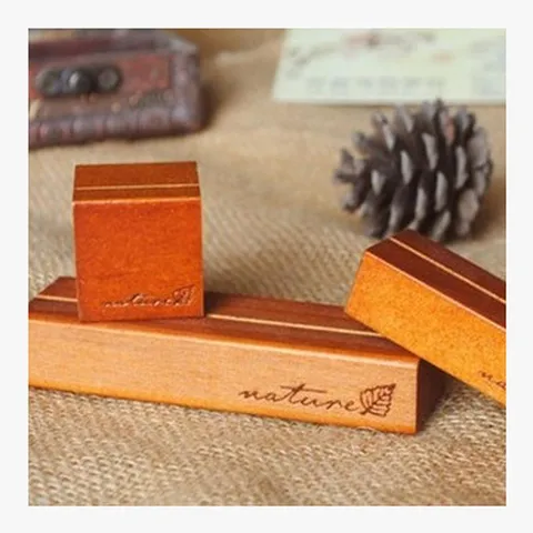 Portanotas de Madera Vintage Soporte de Mensajes de Escritorio Rectangular Cuadrado Base para Fotos Decoración de Mesa Regalo