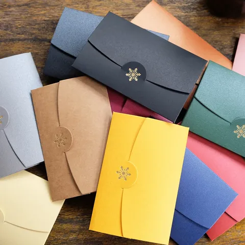 Busta in Carta Perlata con Bronzatura a Fiocco di Neve di Natale Grande Stile Occidentale Busta per Confezione Regalo per Invito a Festa