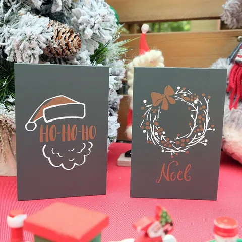 Biglietti di Auguri di Natale Minimalisti in Carta Piegati Regalo Messaggio Note Buste Sigillanti Adesivi Set
