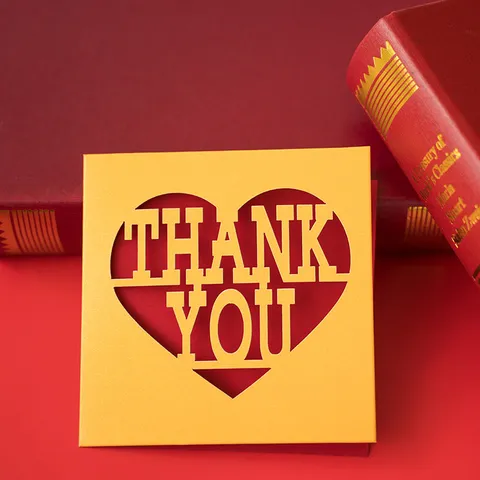 Creative Laser Cutout Gold Pearlescent Specialty Paper Greeting Card Set With Red Envelope Elegant Blessing Message Cards For Festival Holiday Celebration Party Supplies