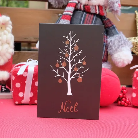 Biglietti di Auguri di Natale Minimalisti in Carta Piegati Regalo Messaggio Note Buste Sigillanti Adesivi Set