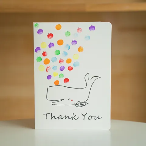 Juego de Tarjetas de Felicitación DIY Pintura de Huellas Tarjetas Creativas Hechas a Mano Con Sobres Para Cumpleaños Navidad Niños
