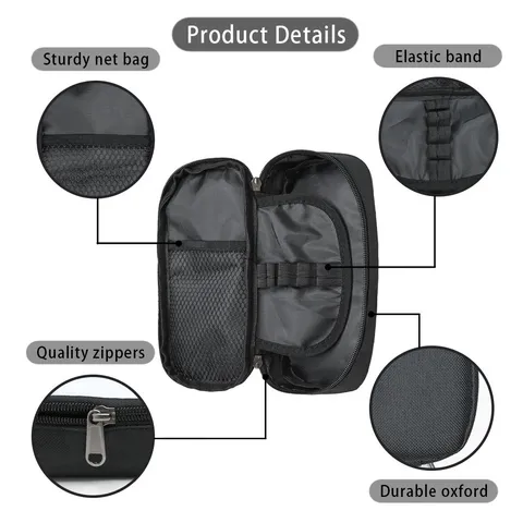 Astuccio per Matite in Poliestere in Stile Console di Gioco Retrò Panda Delizioso Cartone Animato Borsa di Stoccaggio per Cancelleria a Strato Singolo ad Alta Capacità per Studenti Forniture Scolastiche