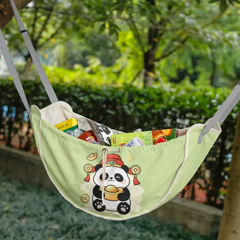 Cartoon Panda Car Seat Back Organizer Large Capacity Fleece Hanging Storage Bag Universal Vehicle Backseat Organizer For Snacks Toys Interior Decor