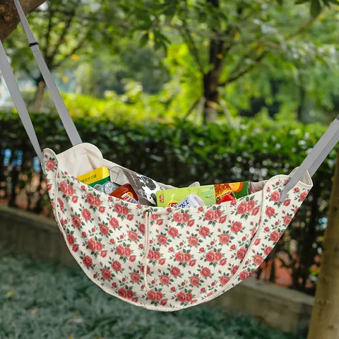 Bolsa de Almacenamiento para Respaldo de Asiento de Coche Universal de Franela Estampado Floral Semicircular Organizador Colgante Interior