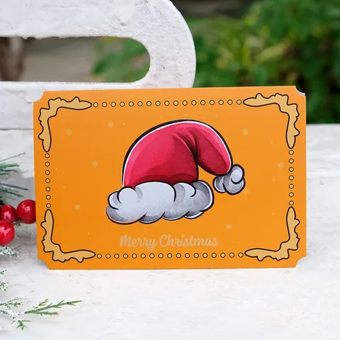 Vintage Christmas Greeting Cards Four-Color Printed White Cardstock Festive Blessing Message Cards With Envelope Holiday Decor Accents