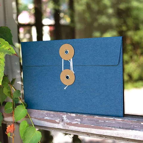 Vintage Specialty Paper Envelope Creative Button And String Closure Postcard Storage Bag Gift Card Packaging Envelopes