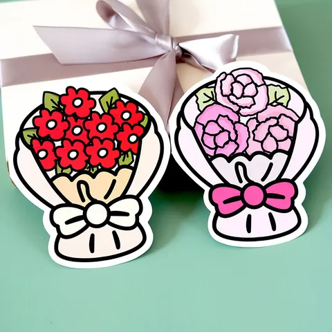 Biglietti d'Auguri a Bouquet di Fiori Cartone Animato Con Buste Girasole Tulipano Rosa Floreale Fatto a Mano Biglietti di Ringraziamento