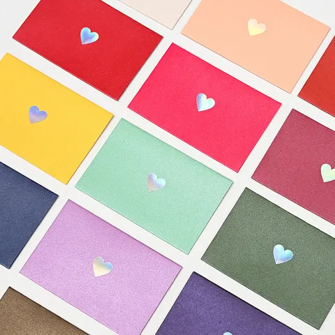 Buste Mini in Carta Perlata a Cuore con Stampa a Caldo Laser Stile INS Materiali per Confezionamento Carte Regalo per Matrimonio Compleanno