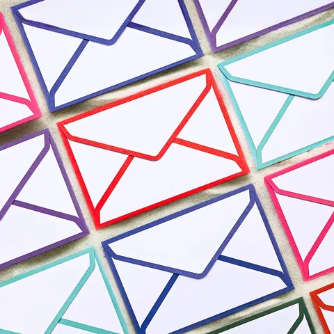 Set di Buste con Lembo Triangolare in Stile Occidentale Carta Kraft Bianca Ispessita Carta da Lettera Sfumata per Inviti