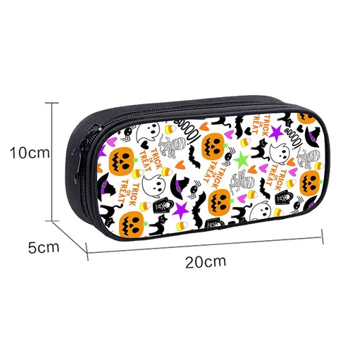 Halloween Bedrucktes Federmäppchen Große Kapazität Reißverschluss Mäppchen Festlicher Schreibwaren Organizer Box Tasche Für Schüler