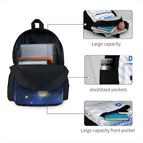 Moderner Galaxie Sternenhimmel Druck Rucksack Langlebig Wasserabweisend Große Kapazität 16 Zoll Student College Pendler Lässige Schultertasche