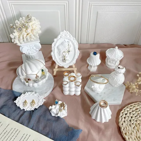Creatieve Gips Sieraden Standaard Scandinavische Stijl Ring Oorbel Ketting Houder Bureau Ornament Fotografie Rekwisiet