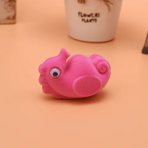 Χαριτωμένο Κουτί Δαχτυλιδιού Ιππόκαμπος από Υφασμάτινο Υλικό με Flocking Κουτί Αποθήκευσης Κοσμημάτων Ζώων για Έκθεση Σκουλαρικιών και Δαχτυλιδιών Συσκευασία Δώρου