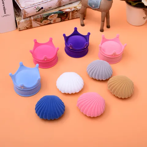 Fluwelen Sieradendoos in de Vorm van een Schelp Draagbare Ring Oorring Ketting Opbergdoos Cadeau Voor Vrouwen