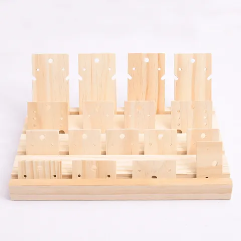 Massief Houten Sieraden Display Standaard Ring Oorring Houder Houten Opbergrek Organizer Voor Ketting Ring Oorbellen