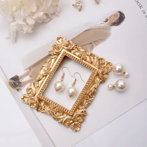 Retro Bronzo Resina Mini Cornice per Foto Stile Europeo Piccola Cornice per Foto Accessorio per Esposizione di Gioielli Decorazione Sfondo Fotografia