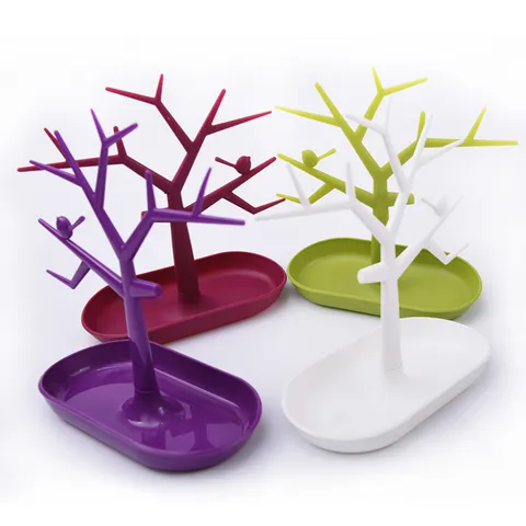 Kunststof Tak Sieraden Standaard Creatieve Vogel Ketting Ring Armband Organizer Houder Boom Oorbel Display