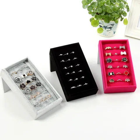 Velvet Ring Display Stand Holder Tray For Earring Ear Stud Jewelry Counter Showcase Organizer Storage Rack