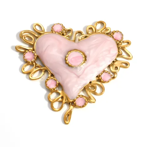 Accessori per Gioielli Fai da Te in Acciaio Inossidabile Placcato Oro 18K Ciondoli in Smalto per Collana Bracciale Cuore Calcio Stella Marina
