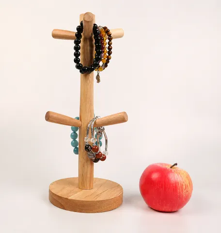 Massief Houten Sieraad Display Standaard Boomvorm Ketting Organizer Armband Houder Bureau Opbergrek Voor Thuis Kantoor Decor