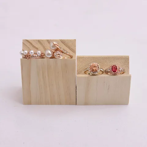 Minimalist Pine Wood Jewelry Display Stand Necklace Bracelet Ring Holder Organizer For Home Window Display